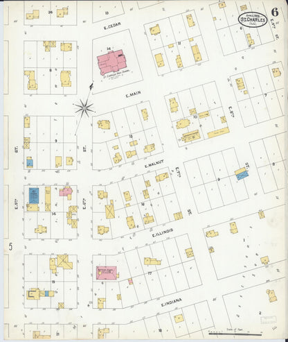 Sanborn Fire Insurance Map from Saint Charles, Kane County, Illinois (1905), Sheet #0006 - Complete Map Set gallery image, historic Sanborn map, vintage wall art, Illinois Illinois
