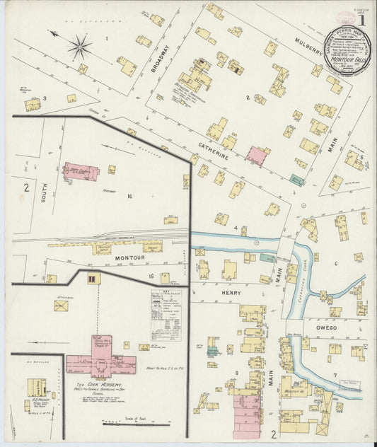 Sanborn Fire Insurance Map from Montour Falls, Schuyler County, New York. (1897) – Historic Sanborn Fire Insurance Map Print