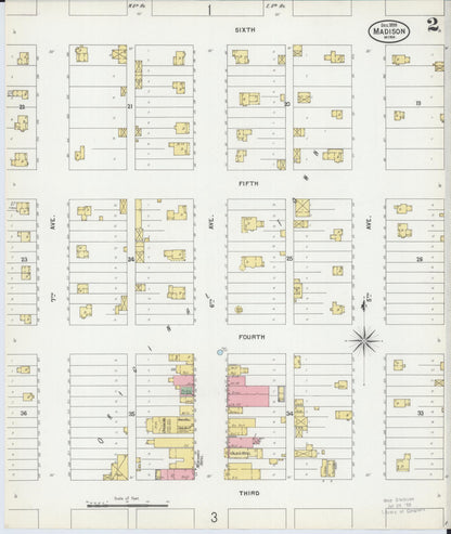 Sanborn Fire Insurance Map from Madison, Lac Qui Parle County, Minnesota (1899), Sheet #0002 - Complete Map Set gallery image, historic Sanborn map, vintage wall art, Minnesota Minnesota