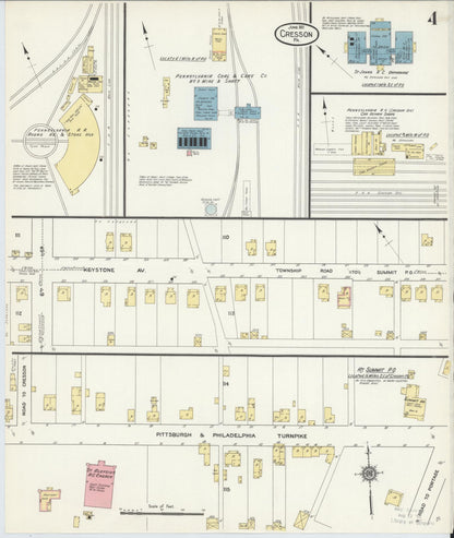 Sanborn Fire Insurance Map from Cresson, Cambria County, Pennsylvania (1911), Sheet #0004 - Complete Map Set gallery image, historic Sanborn map, vintage wall art, Pennsylvania Pennsylvania