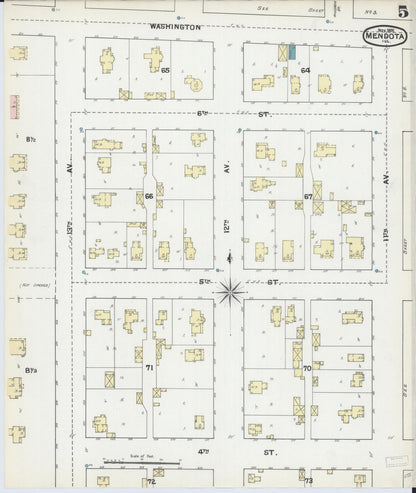 Sanborn Fire Insurance Map from Mendota, La Salle County, Illinois (1891), Sheet #0005 - Complete Map Set gallery image, historic Sanborn map, vintage wall art, Illinois Illinois