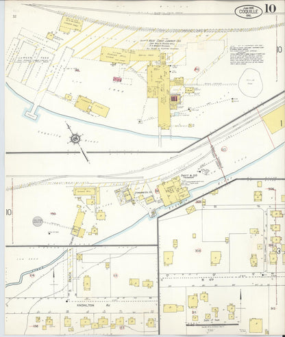 Sanborn Fire Insurance Map from Coquille, Coos County, Oregon (1945), Sheet #0010 - Complete Map Set gallery image, historic Sanborn map, vintage wall art, Oregon Oregon