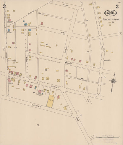 Sanborn Fire Insurance Map from Camp Hill, Cumberland County, Pennsylvania (1923), Sheet #0003 - Complete Map Set gallery image, historic Sanborn map, vintage wall art, Pennsylvania Pennsylvania