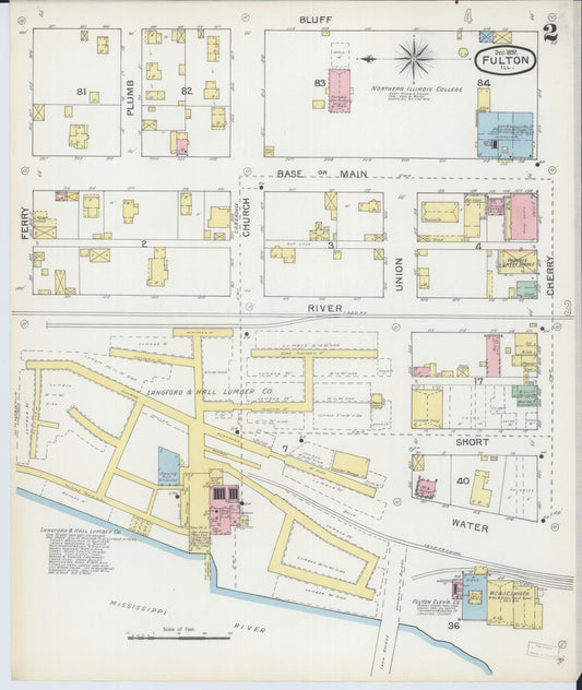 Sanborn Fire Insurance Map from Fulton, Whiteside County, Illinois (1892), Sheet #0002 - Historic Sanborn Fire Insurance Map Print, vintage old map wall art, antique decor, genealogy gift, Illinois Illinois map