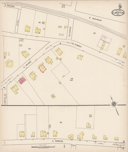 Sanborn Fire Insurance Map from Elberton, Elbert County, Georgia (1922), Sheet #0009 - Complete Map Set gallery image, historic Sanborn map, vintage wall art, Georgia Georgia