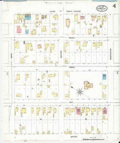 Sanborn Fire Insurance Map from Sabula, Jackson County, Iowa (1905), Sheet #0004 - Historic Sanborn Fire Insurance Map Print, vintage old map wall art