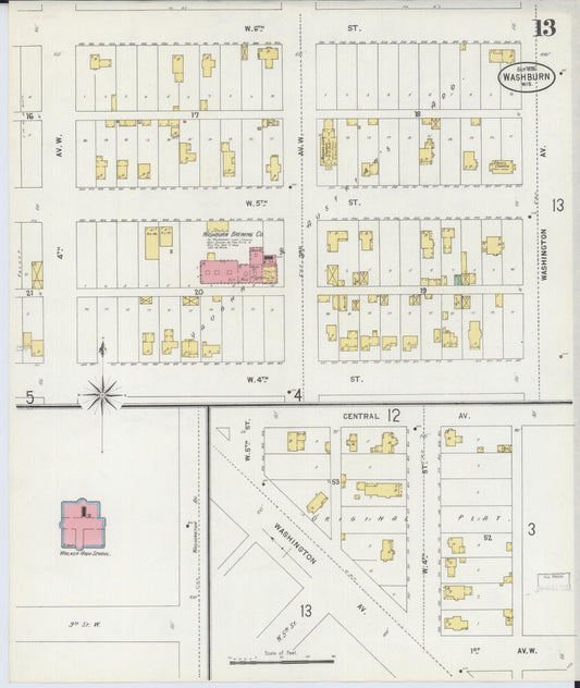 Sanborn Fire Insurance Map from Washburn, Bayfield County, Wisconsin (1898), Sheet #0013 - Historic Sanborn Fire Insurance Map Print, vintage old map wall art, antique decor, genealogy gift, Wisconsin Wisconsin map