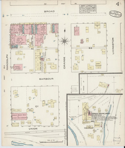 Sanborn Fire Insurance Map from Eufaula, Barbour County, Alabama (1885), Sheet #0004 - Historic Sanborn Fire Insurance Map Print, vintage old map wall art, antique decor, genealogy gift, Alabama Alabama map
