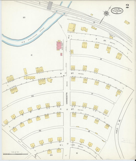 Sanborn Fire Insurance Map from Yukon, Westmoreland County, Pennsylvania (1916), Sheet #0002 - Historic Sanborn Fire Insurance Map Print, vintage old map wall art, antique decor, genealogy gift, Pennsylvania Pennsylvania map