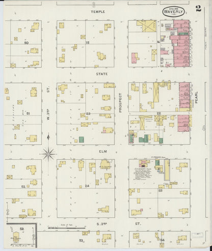 Sanborn Fire Insurance Map from Waverly, Morgan County, Illinois (1894), Sheet #0002 - Historic Sanborn Fire Insurance Map Print, vintage old map wall art, antique decor, genealogy gift, Illinois Illinois map