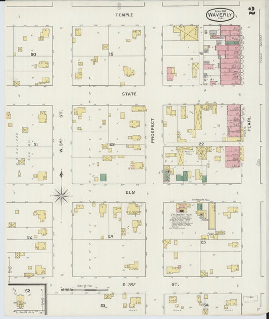 Sanborn Fire Insurance Map from Waverly, Morgan County, Illinois (1894), Sheet #0002 - Historic Sanborn Fire Insurance Map Print, vintage old map wall art, antique decor, genealogy gift, Illinois Illinois map
