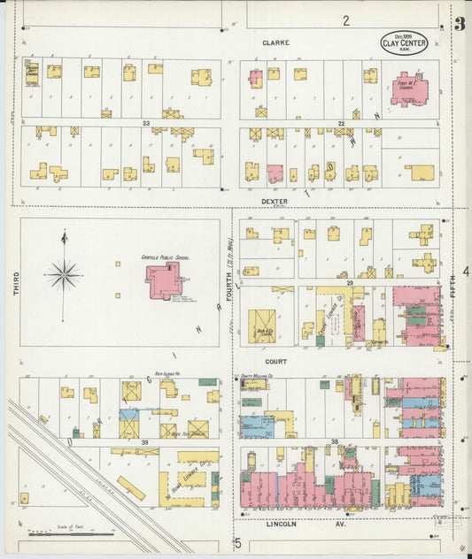 Sanborn Fire Insurance Map from Clay Center, Clay County, Kansas (1899), Sheet #0003 - Historic Sanborn Fire Insurance Map Print, vintage old map wall art, antique decor, genealogy gift, Kansas Kansas map