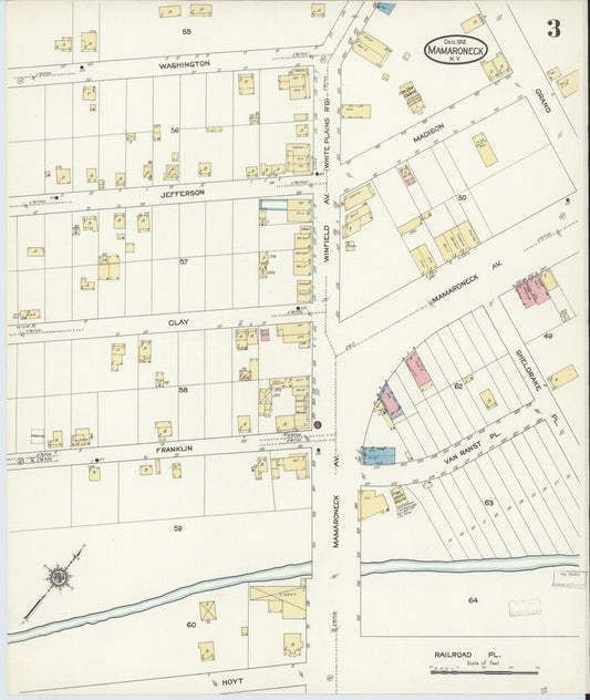 Sanborn Fire Insurance Map from Mamaroneck, Westchester County, New York (1912), Sheet #0002 - Historic Sanborn Fire Insurance Map Print, vintage old map wall art, antique decor, genealogy gift, New York New York map