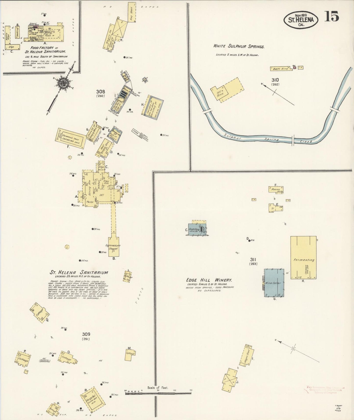 Sanborn Fire Insurance Map from Saint Helena, Napa County, California (1910), Sheet #0015 - Complete Map Set gallery image, historic Sanborn map, vintage wall art, California California