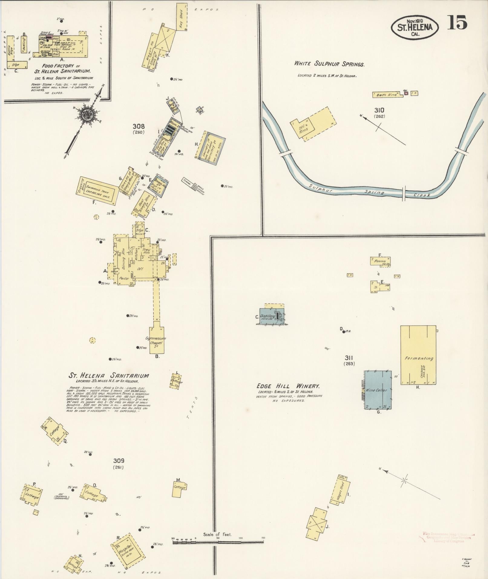 Sanborn Fire Insurance Map from Saint Helena, Napa County, California (1910), Sheet #0015 - Complete Map Set gallery image, historic Sanborn map, vintage wall art, California California