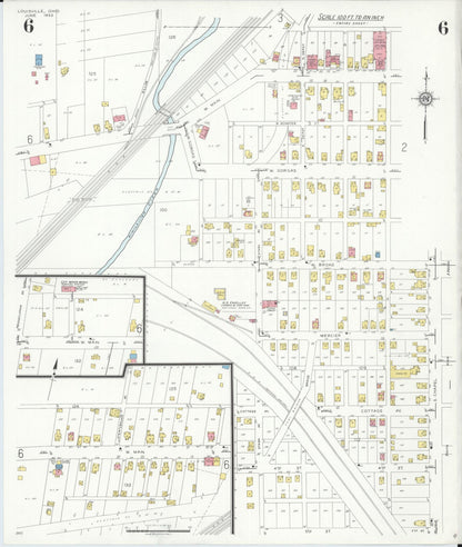 Sanborn Fire Insurance Map from Louisville, Stark County, Ohio (1933), Sheet #0006 - Complete Map Set gallery image, historic Sanborn map, vintage wall art, Ohio Ohio
