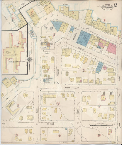 Sanborn Fire Insurance Map from Port Orchard, Kitsap County, Washington (1942), Sheet #0002 - Complete Map Set gallery image, historic Sanborn map, vintage wall art, Washington Washington
