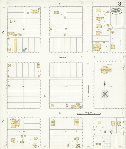 Sanborn Fire Insurance Map from Sunnyside, Yakima County, Washington (1908), Sheet #0003 - Complete Map Set gallery image, historic Sanborn map, vintage wall art, Washington Washington