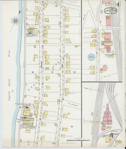 Sanborn Fire Insurance Map from Grafton, Taylor County, West Virginia (1896), Sheet #0004 - Complete Map Set gallery image, historic Sanborn map, vintage wall art, West Virginia West Virginia