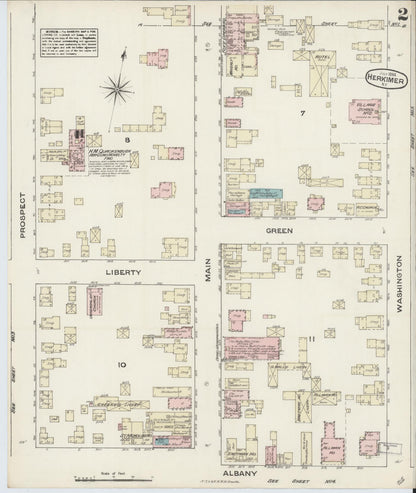 Sanborn Fire Insurance Map from Herkimer, Herkimer County, New York (1884), Sheet #0002 - Complete Map Set gallery image, historic Sanborn map, vintage wall art, New York New York