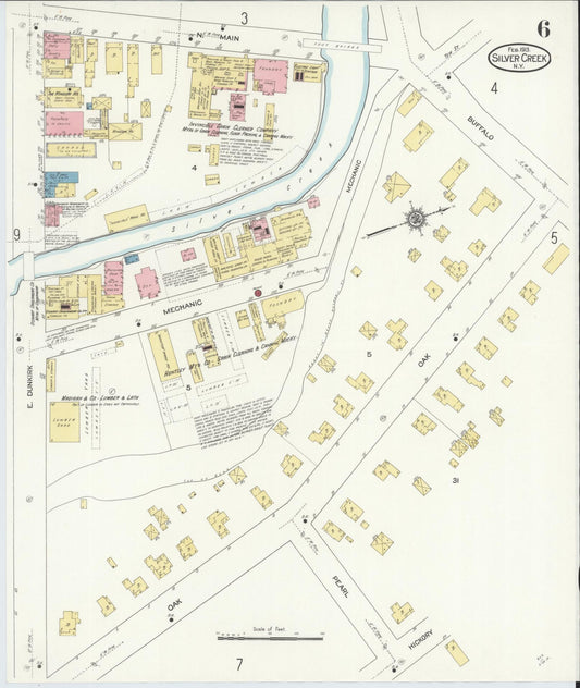 Sanborn Fire Insurance Map from Silver Creek, Chautauqua County, New York (1913), Sheet #0006 - Historic Sanborn Fire Insurance Map Print, vintage old map wall art, antique decor, genealogy gift, New York New York map