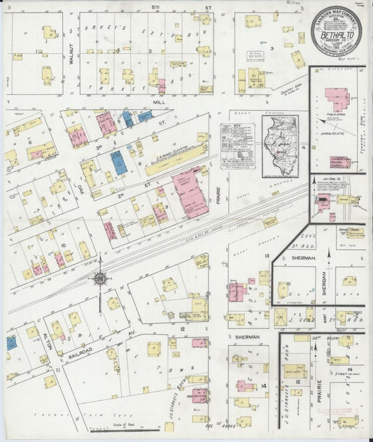 Sanborn Fire Insurance Map from Bethalto, Madison County, Illinois. (1921) – Map View