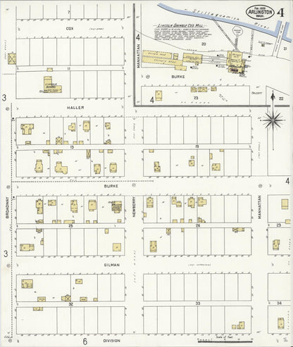 Sanborn Fire Insurance Map from Arlington, Snohomish County, Washington (1909), Sheet #0004 - Complete Map Set gallery image, historic Sanborn map, vintage wall art, Washington Washington