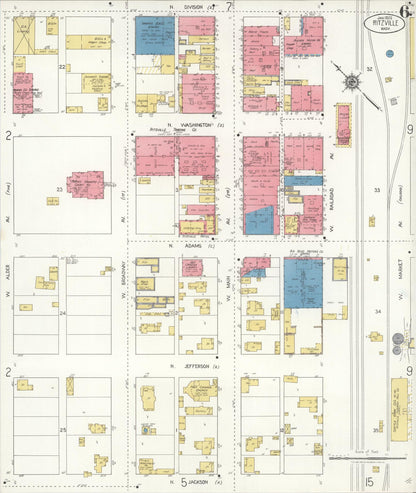 Sanborn Fire Insurance Map from Ritzville, Adams County, Washington (1922), Sheet #0006 - Complete Map Set gallery image, historic Sanborn map, vintage wall art, Washington Washington