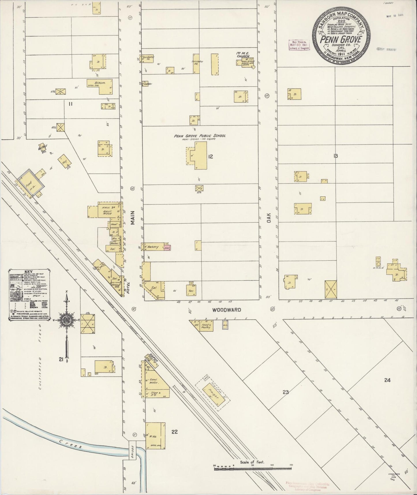 Sanborn Fire Insurance Map from Penngrove, Sonoma County, California. (1911) – Historic Sanborn Fire Insurance Map Print