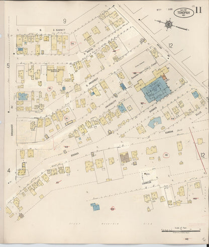 Sanborn Fire Insurance Map from Tonopah, Nye County, Nevada (1941), Sheet #0011 - Complete Map Set gallery image, historic Sanborn map, vintage wall art, Nevada Nevada