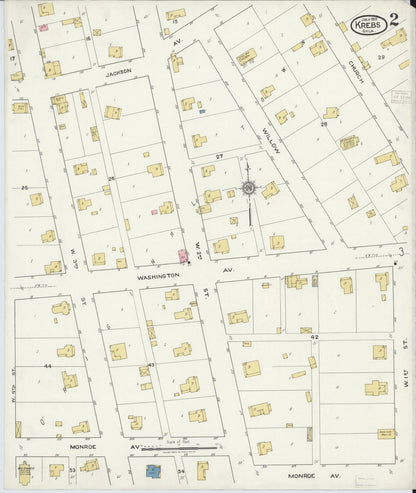 Sanborn Fire Insurance Map from Krebs, Pittsburg County, Oklahoma (1918), Sheet #0002 - Complete Map Set gallery image, historic Sanborn map, vintage wall art, Oklahoma Oklahoma