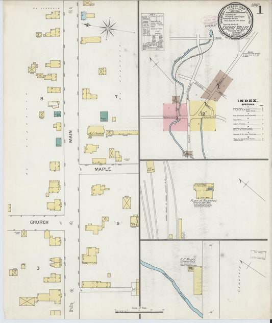 Sanborn Fire Insurance Map from Cherry Valley, Otsego County, New York. (1892) – Historic Sanborn Fire Insurance Map Print
