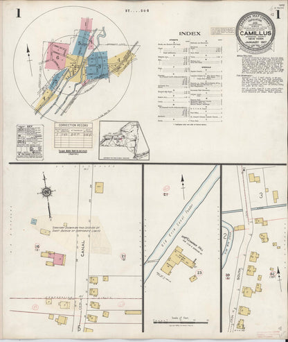 Sanborn Fire Insurance Map from Camillus, Onondaga County, New York (1940), Sheet #0001 - Complete Map Set gallery image, historic Sanborn map, vintage wall art, New York New York