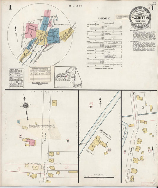 Sanborn Fire Insurance Map from Camillus, Onondaga County, New York (1940), Sheet #0001 - Complete Map Set gallery image, historic Sanborn map, vintage wall art, New York New York