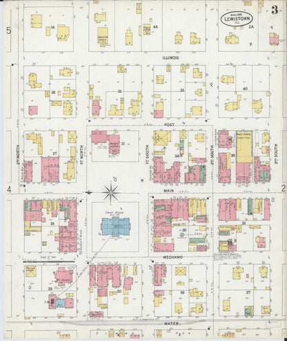 Sanborn Fire Insurance Map from Lewistown, Fulton County, Illinois (1899), Sheet #0003 - Complete Map Set gallery image, historic Sanborn map, vintage wall art, Illinois Illinois