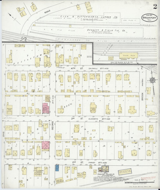 Sanborn Fire Insurance Map from Brookport, Massac County, Illinois (1921), Sheet #0002 - Historic Sanborn Fire Insurance Map Print, vintage old map wall art, antique decor, genealogy gift, Illinois Illinois map