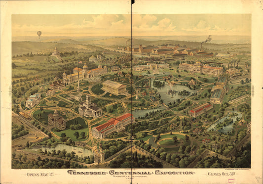 Tennessee Centennial Exposition, Nashville, Tennessee, 1897. (1896) – Historic Bird’s-Eye View Panorama Print