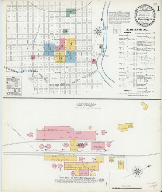 Sanborn Fire Insurance Map from Milledgeville, Baldwin County, Georgia (1901), Sheet #0001 - Historic Sanborn Fire Insurance Map Print, vintage old map wall art, antique decor, genealogy gift, Georgia Georgia map
