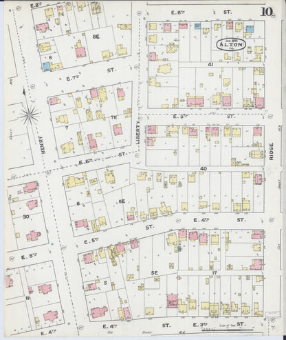 Sanborn Fire Insurance Map from Alton, Madison County, Illinois (1892), Sheet #0010 - Complete Map Set gallery image, historic Sanborn map, vintage wall art, Illinois Illinois
