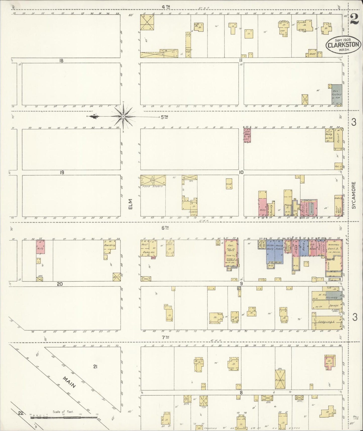 Sanborn Fire Insurance Map from Clarkston, Asotin County, Washington (1908), Sheet #0002 - Complete Map Set gallery image, historic Sanborn map, vintage wall art, Washington Washington