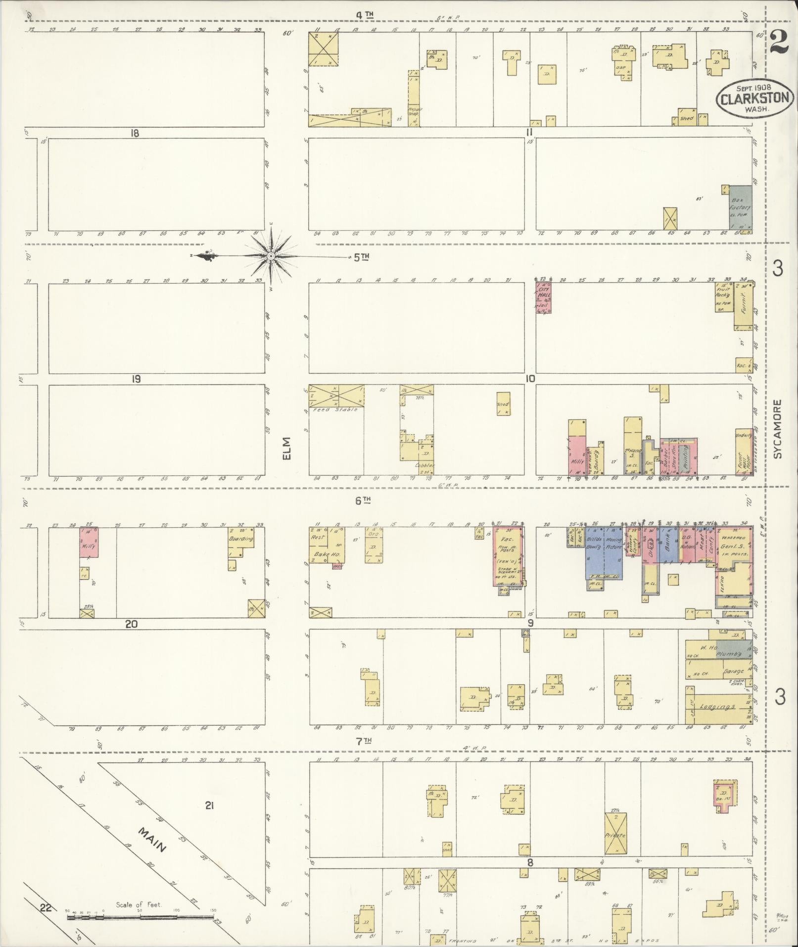 Sanborn Fire Insurance Map from Clarkston, Asotin County, Washington (1908), Sheet #0002 - Complete Map Set gallery image, historic Sanborn map, vintage wall art, Washington Washington