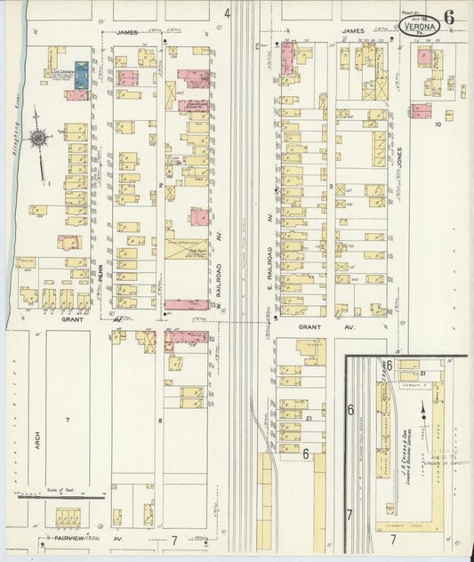 Sanborn Fire Insurance Map from Verona, Allegheny County, Pennsylvania (1911), Sheet #0006 - Historic Sanborn Fire Insurance Map Print, vintage old map wall art, antique decor, genealogy gift, Pennsylvania Pennsylvania map