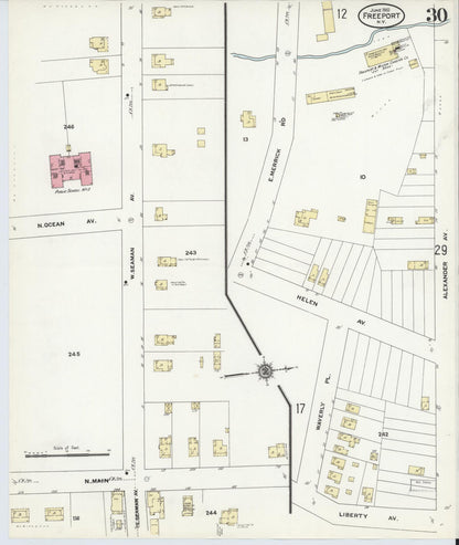 Sanborn Fire Insurance Map from Freeport, Nassau County, New York (1910), Sheet #0030 - Complete Map Set gallery image, historic Sanborn map, vintage wall art, New York New York