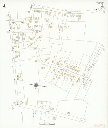 Sanborn Fire Insurance Map from Whitman, Plymouth County, Massachusetts (1939), Sheet #0004 - Complete Map Set gallery image, historic Sanborn map, vintage wall art, Massachusetts Massachusetts