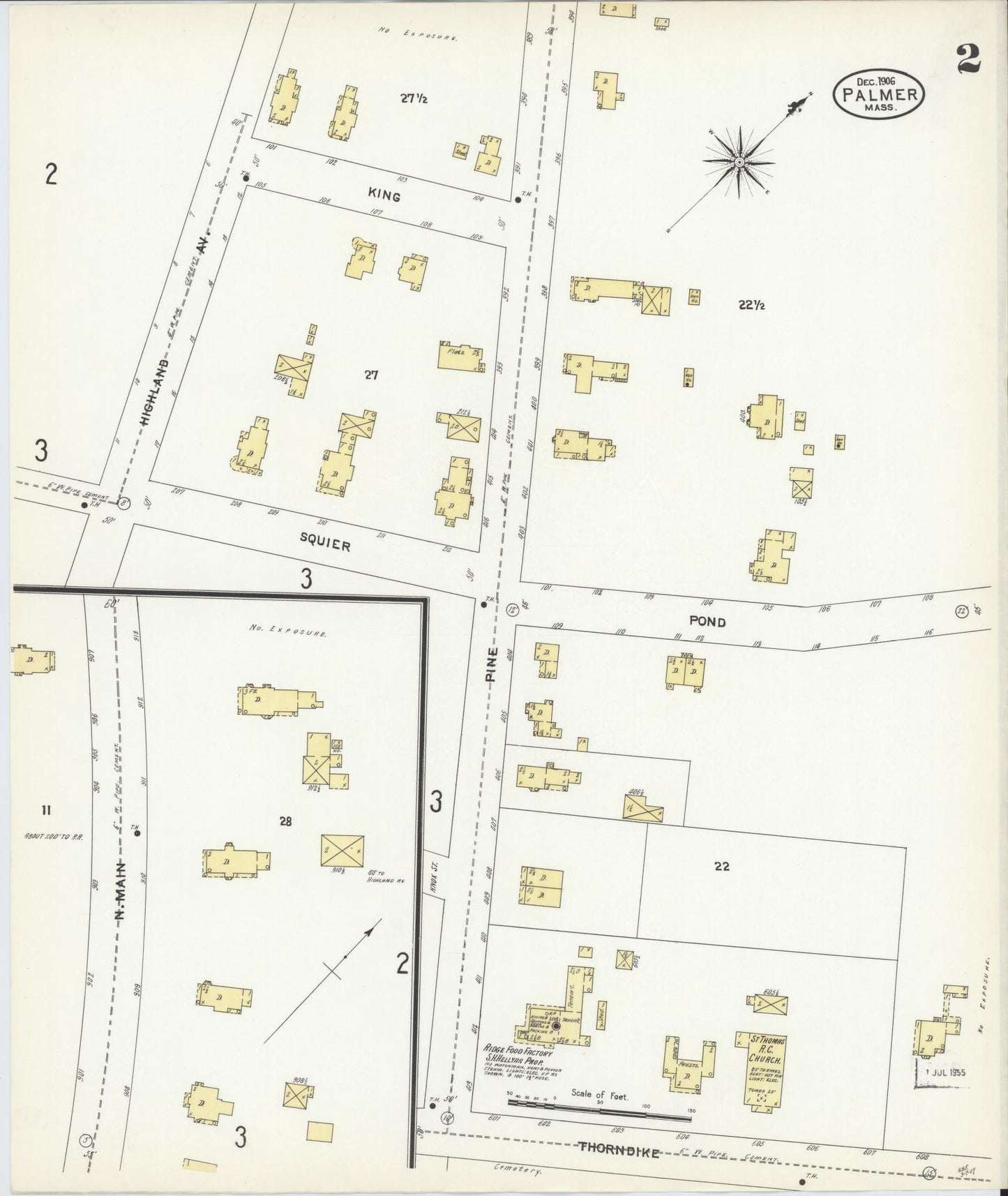 Sanborn Fire Insurance Map from Palmer, Hampden County, Massachusetts (1906), Sheet #0002 - Complete Map Set gallery image, historic Sanborn map, vintage wall art, Massachusetts Massachusetts
