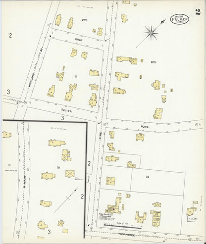 Sanborn Fire Insurance Map from Palmer, Hampden County, Massachusetts (1906), Sheet #0002 - Complete Map Set gallery image, historic Sanborn map, vintage wall art, Massachusetts Massachusetts