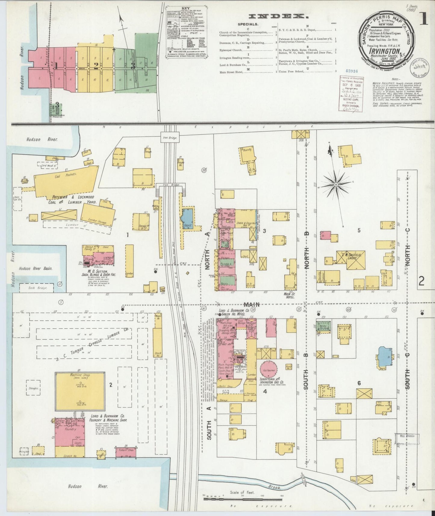 Sanborn Fire Insurance Map from Irvington, Westchester County, New York. (1900) – Historic Sanborn Fire Insurance Map Print