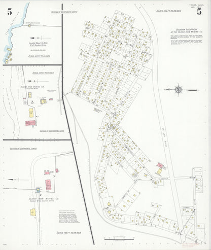 Sanborn Fire Insurance Map from Tower, Saint Louis County, Minnesota (1937), Sheet #0005 - Complete Map Set gallery image, historic Sanborn map, vintage wall art, Minnesota Minnesota