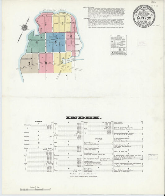 Sanborn Fire Insurance Map from Clayton, Jefferson County, New York. (1912) – Historic Sanborn Fire Insurance Map Print