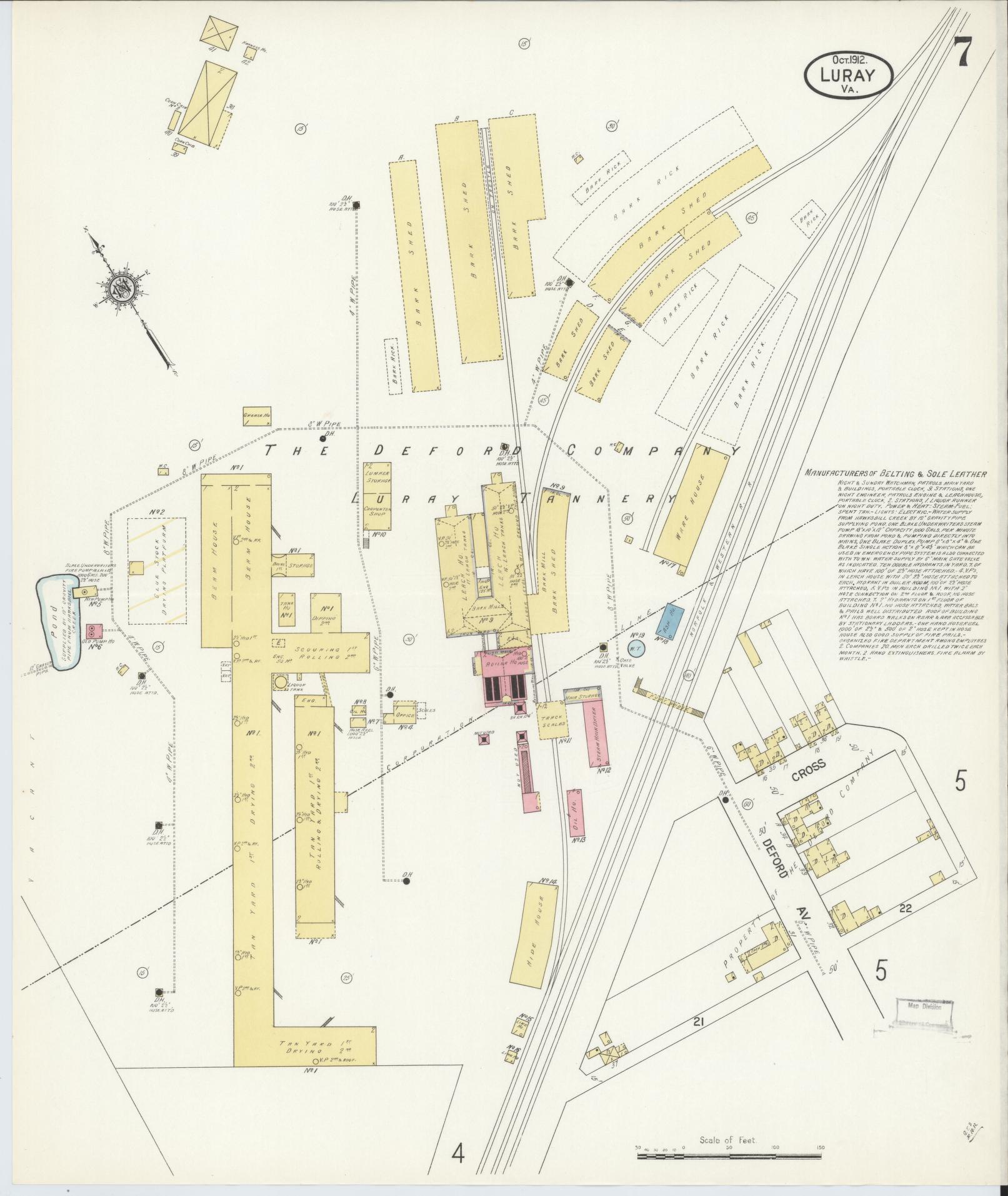 Sanborn Fire Insurance Map from Luray, Page County, Virginia (1912), Sheet #0007 - Complete Map Set gallery image, historic Sanborn map, vintage wall art, Virginia Virginia